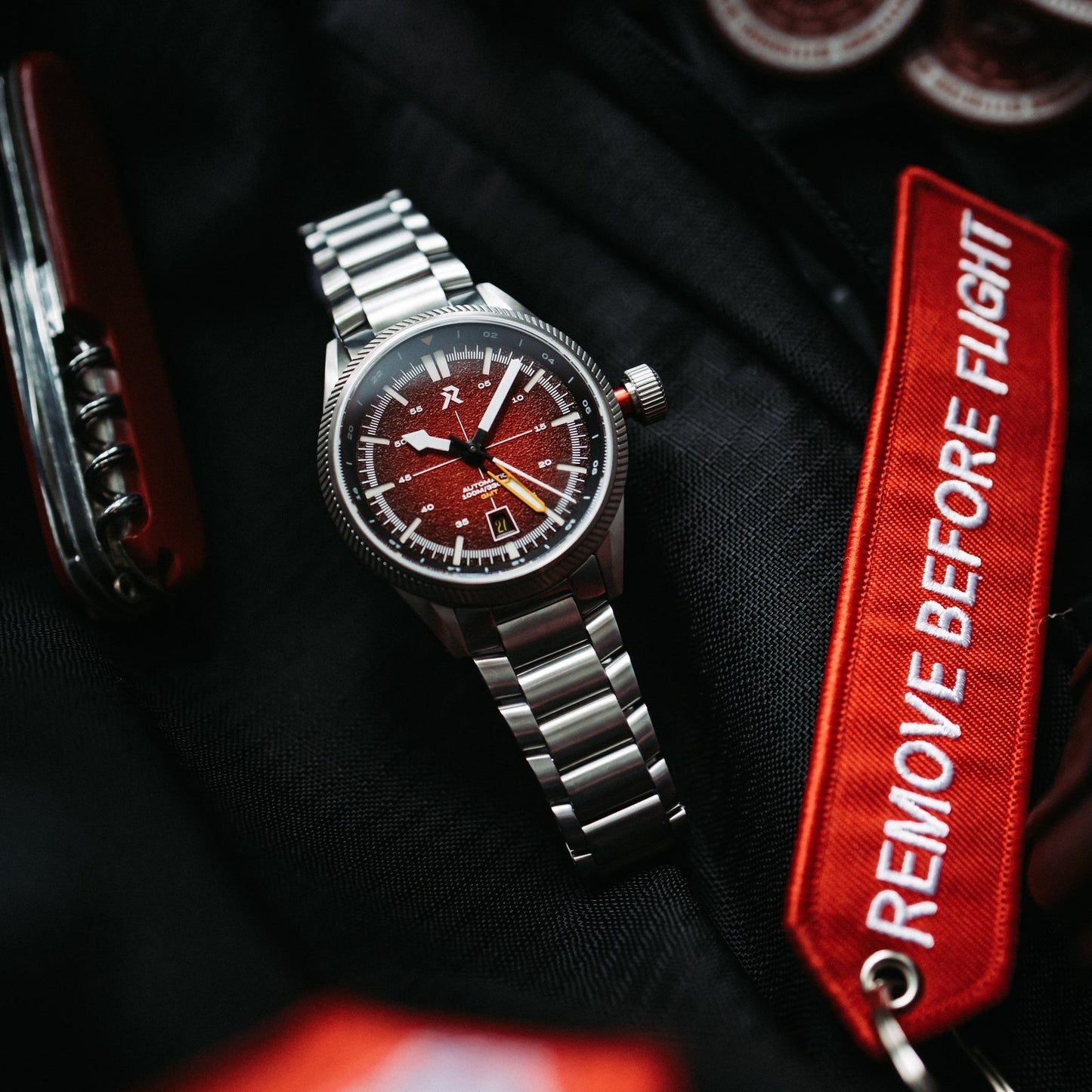 RZE Fortitude GMT Automatic Crimson Red