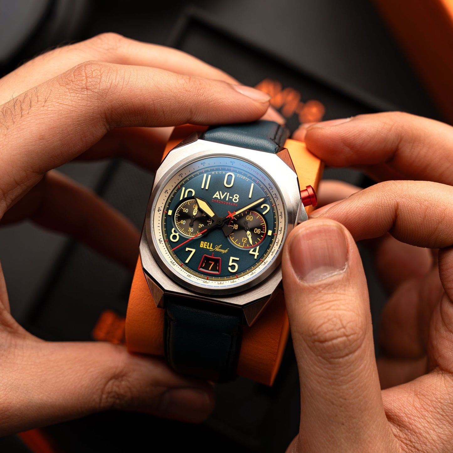 AVI-8 Bell X-1 Machbuster Chronograph Aviation Blue