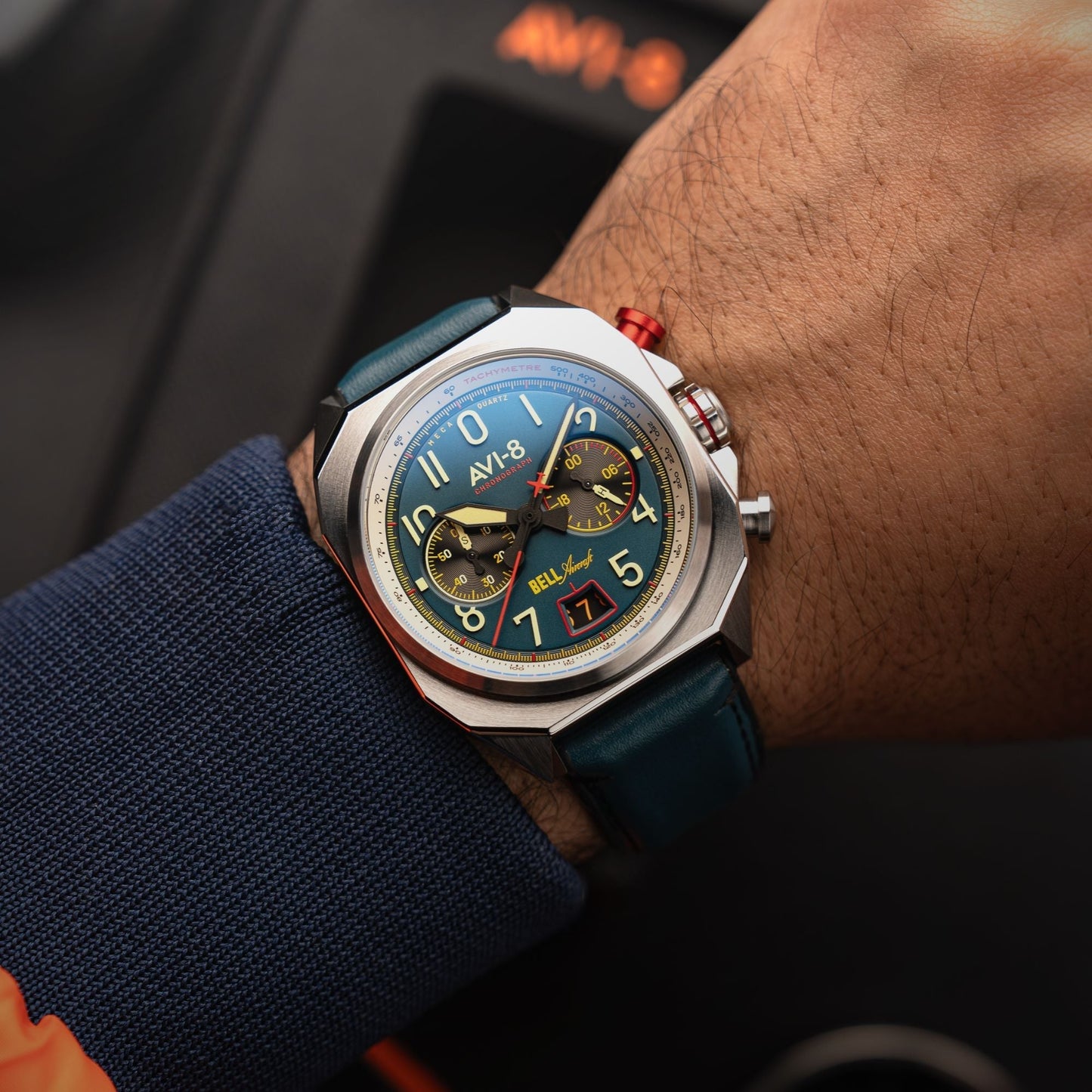 AVI-8 Bell X-1 Machbuster Chronograph Aviation Blue