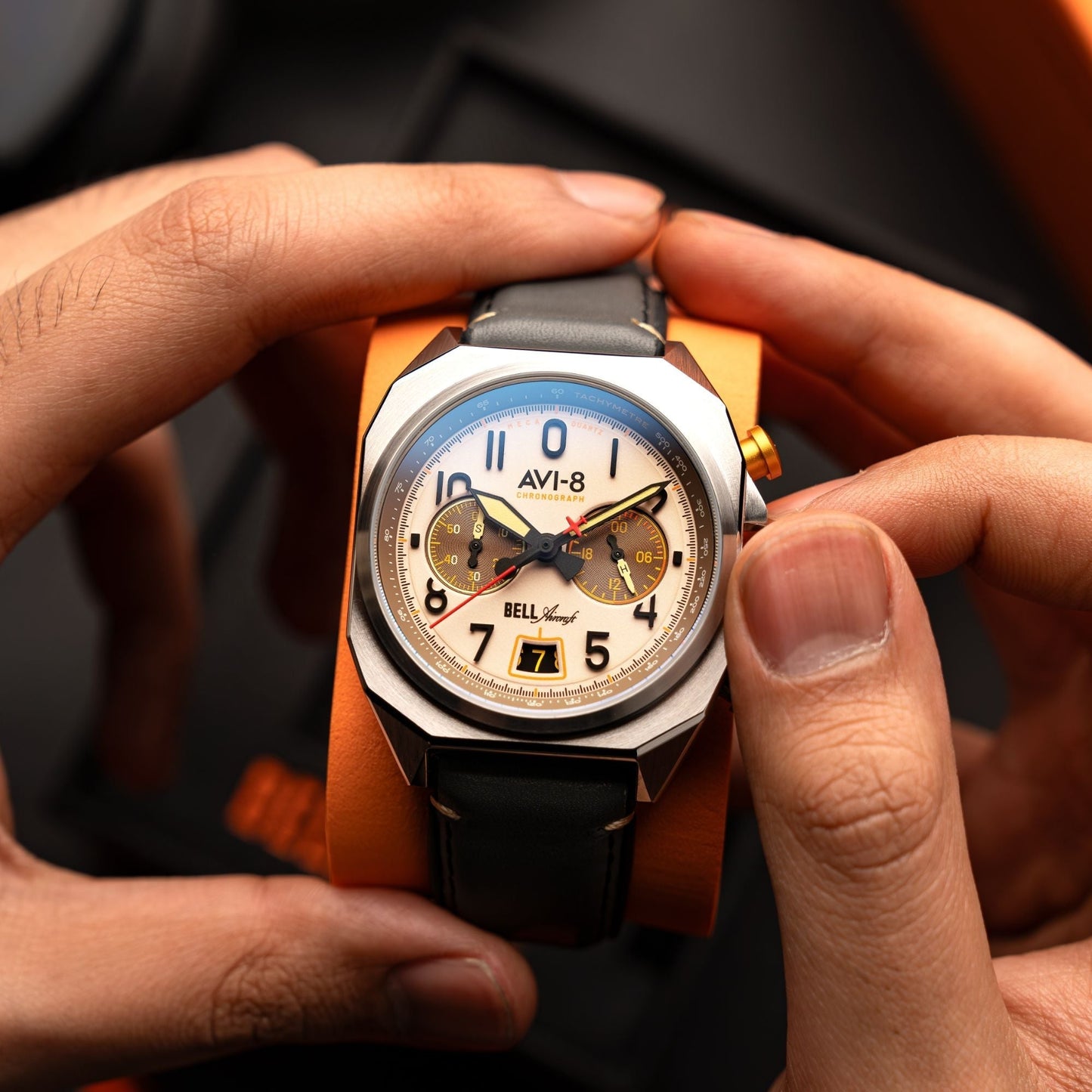 AVI-8 Bell X-1 Machbuster Chronograph Camel Brown