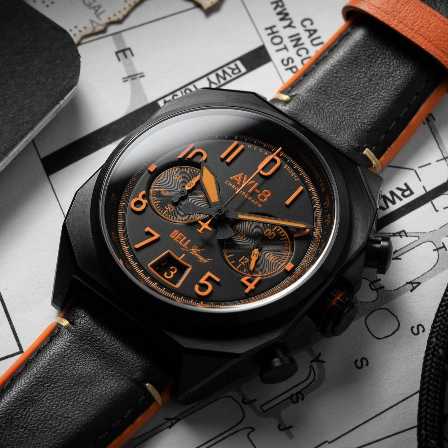 AVI-8 Bell X-1 Machbuster Chronograph Super Sonic Black