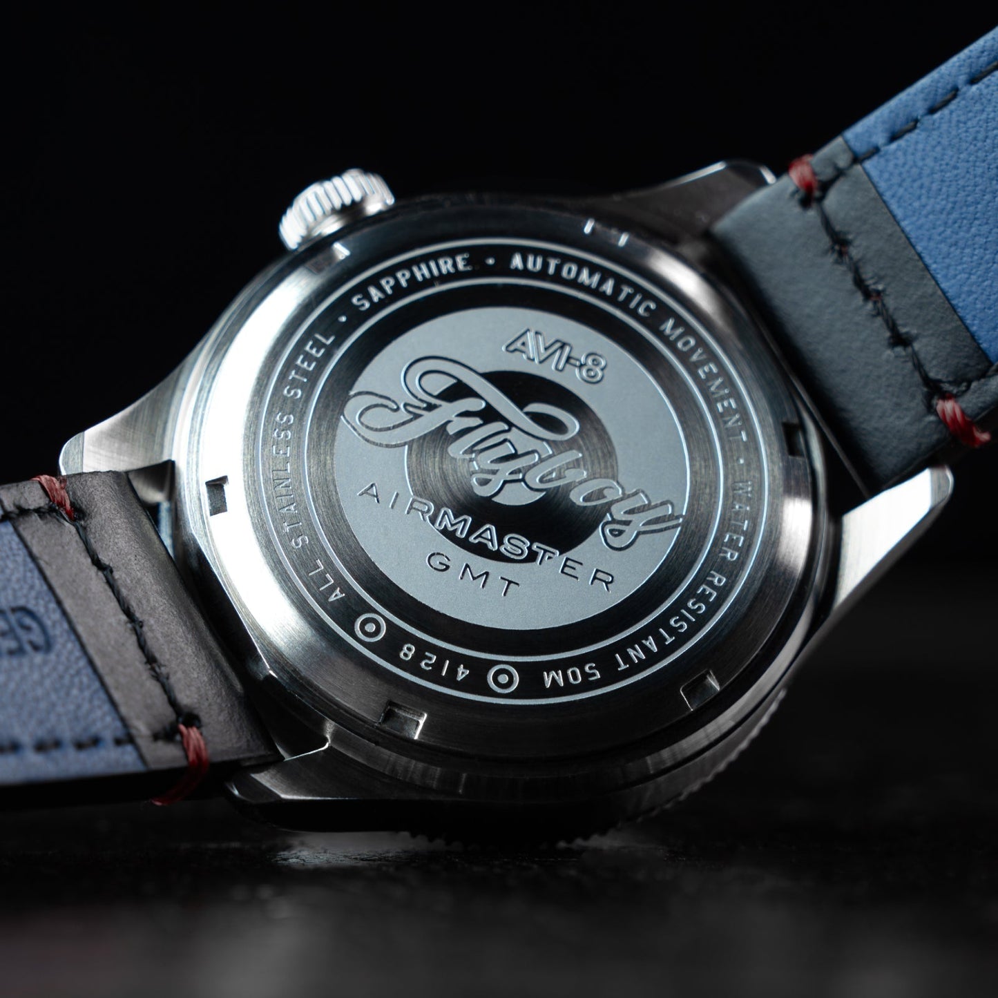 AVI-8 Flyboy Airmaster GMT Automatic Engine Black