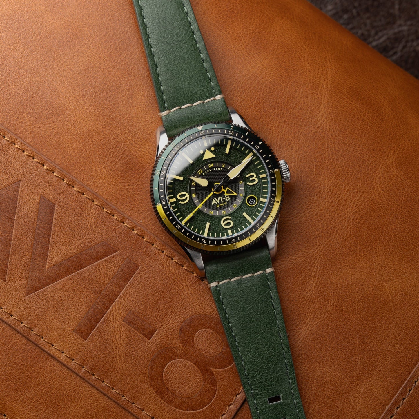 AVI-8 Flyboy Airmaster GMT Automatic Fuselage Green