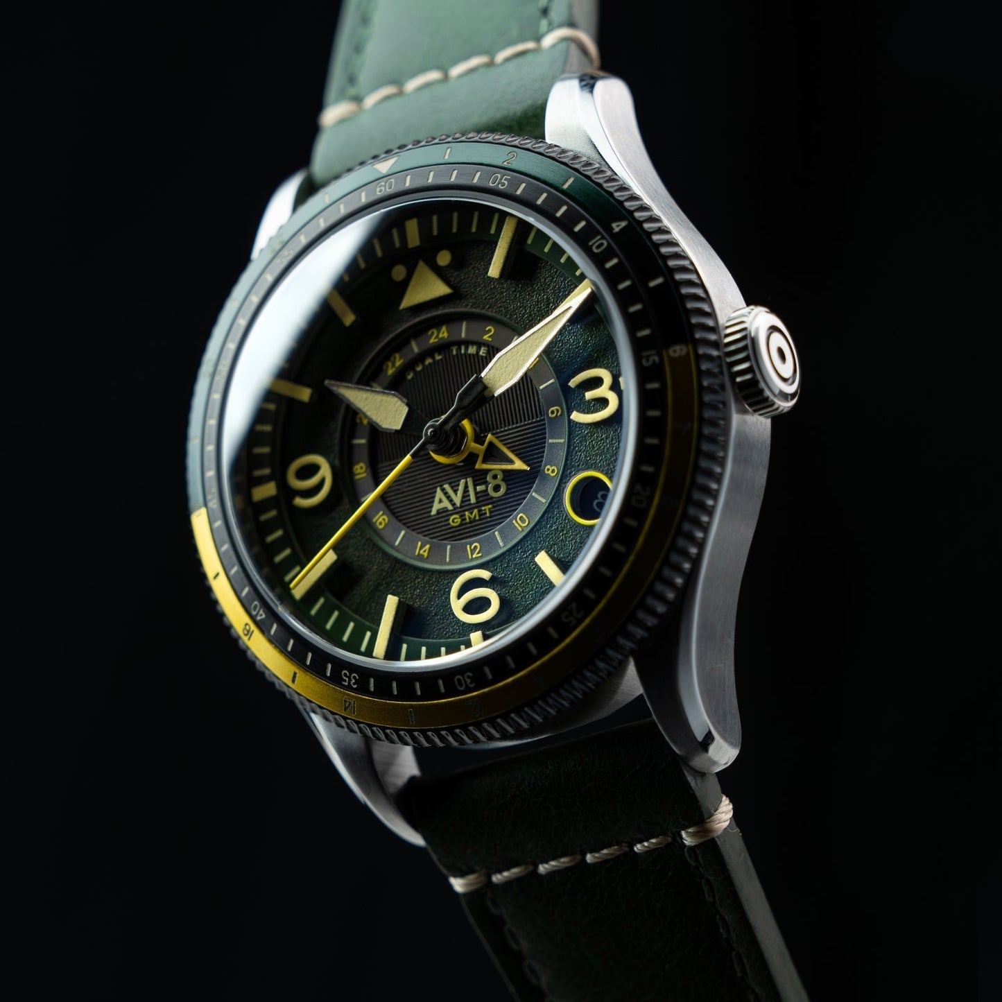 AVI-8 Flyboy Airmaster GMT Automatic Fuselage Green