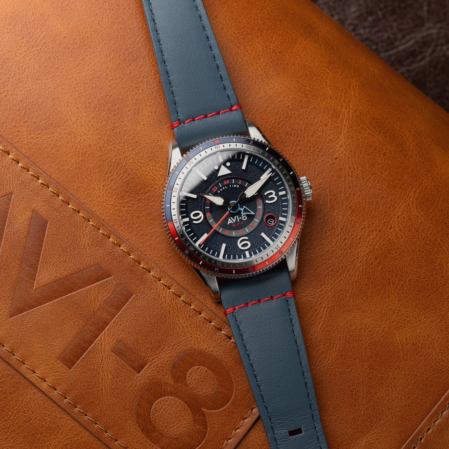 AVI-8 Flyboy Airmaster GMT Automatic Cockpit Blue