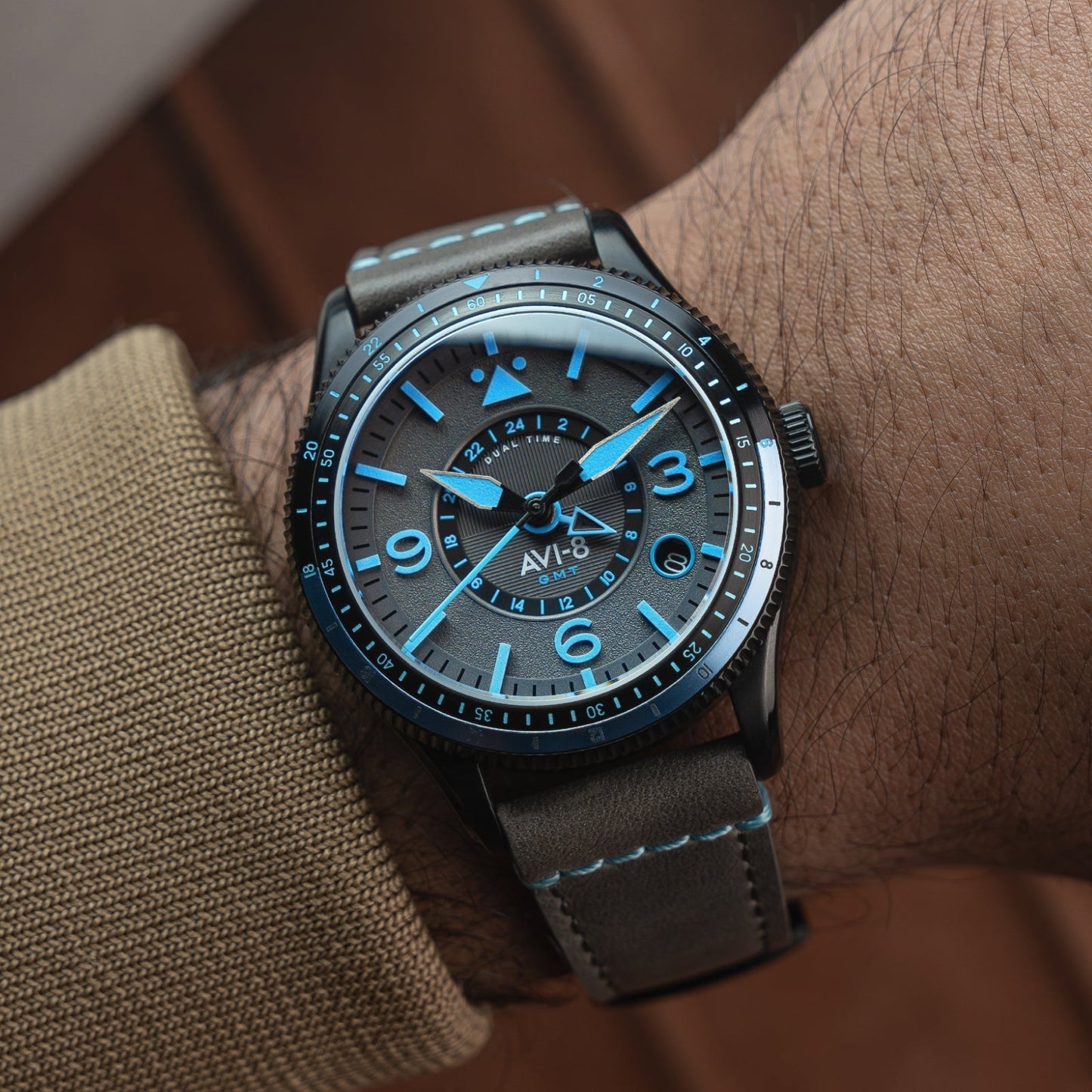 AVI-8 Flyboy Airmaster GMT Automatic Rubber Black