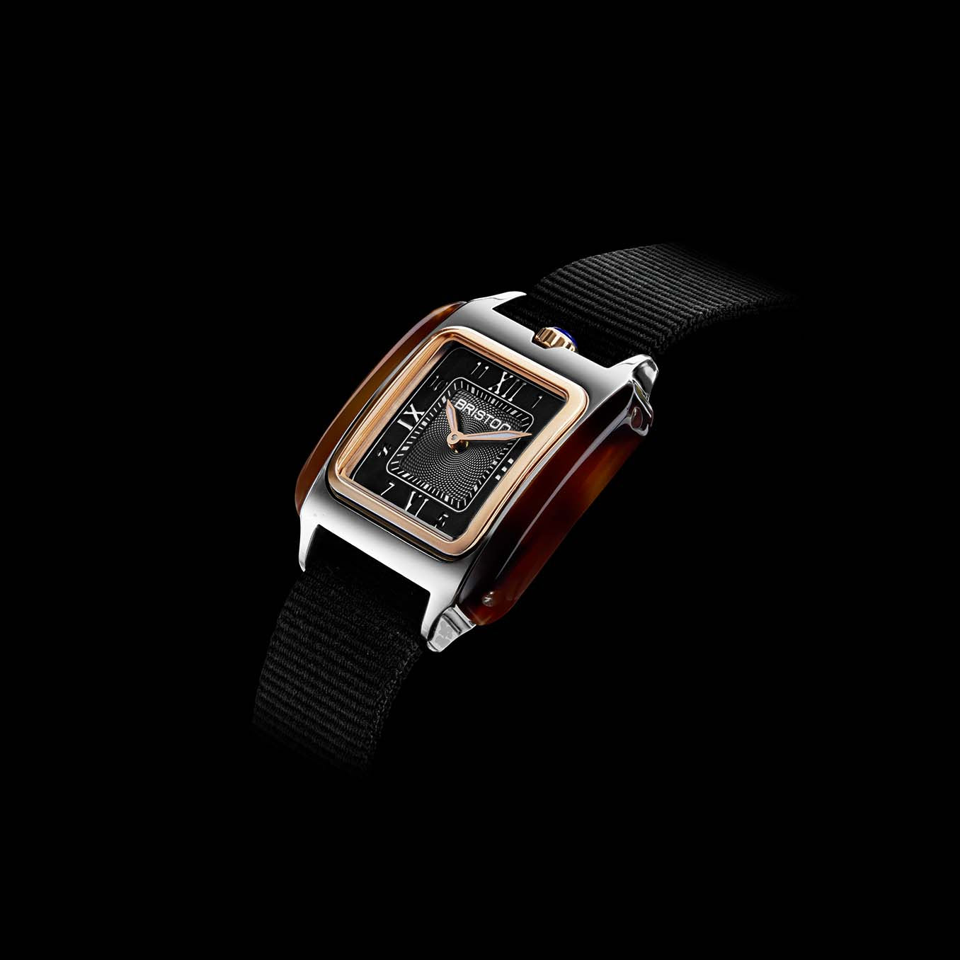 Briston Streamliner Kennedy HM 30 Rose Gold Tortoise Acetate Black