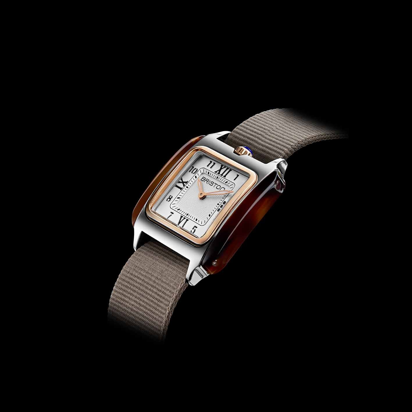 Briston Streamliner Kennedy HM 30 Rose Gold Tortoise Acetate White