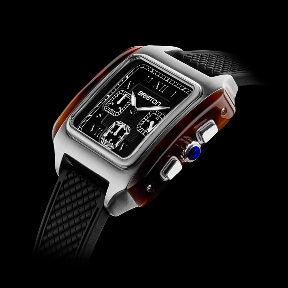 Briston Streamliner Kennedy Chrono SS 38 Tortoise Acetate Black