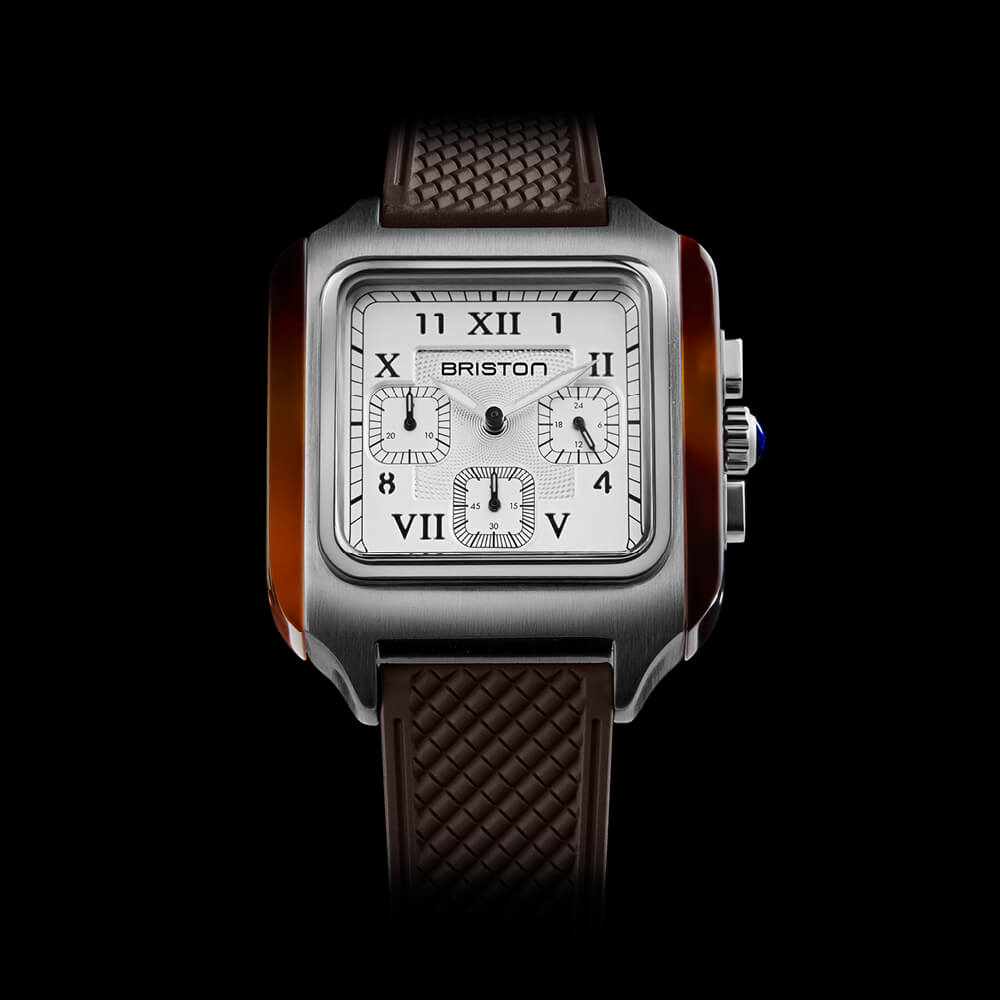Briston Streamliner Kennedy Chrono SS 38 Tortoise Acetate White