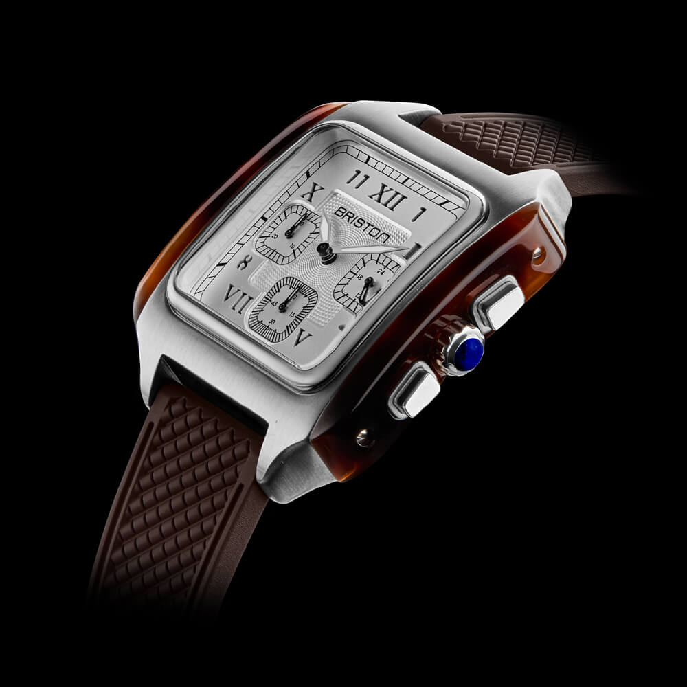 Briston Streamliner Kennedy Chrono SS 38 Tortoise Acetate White