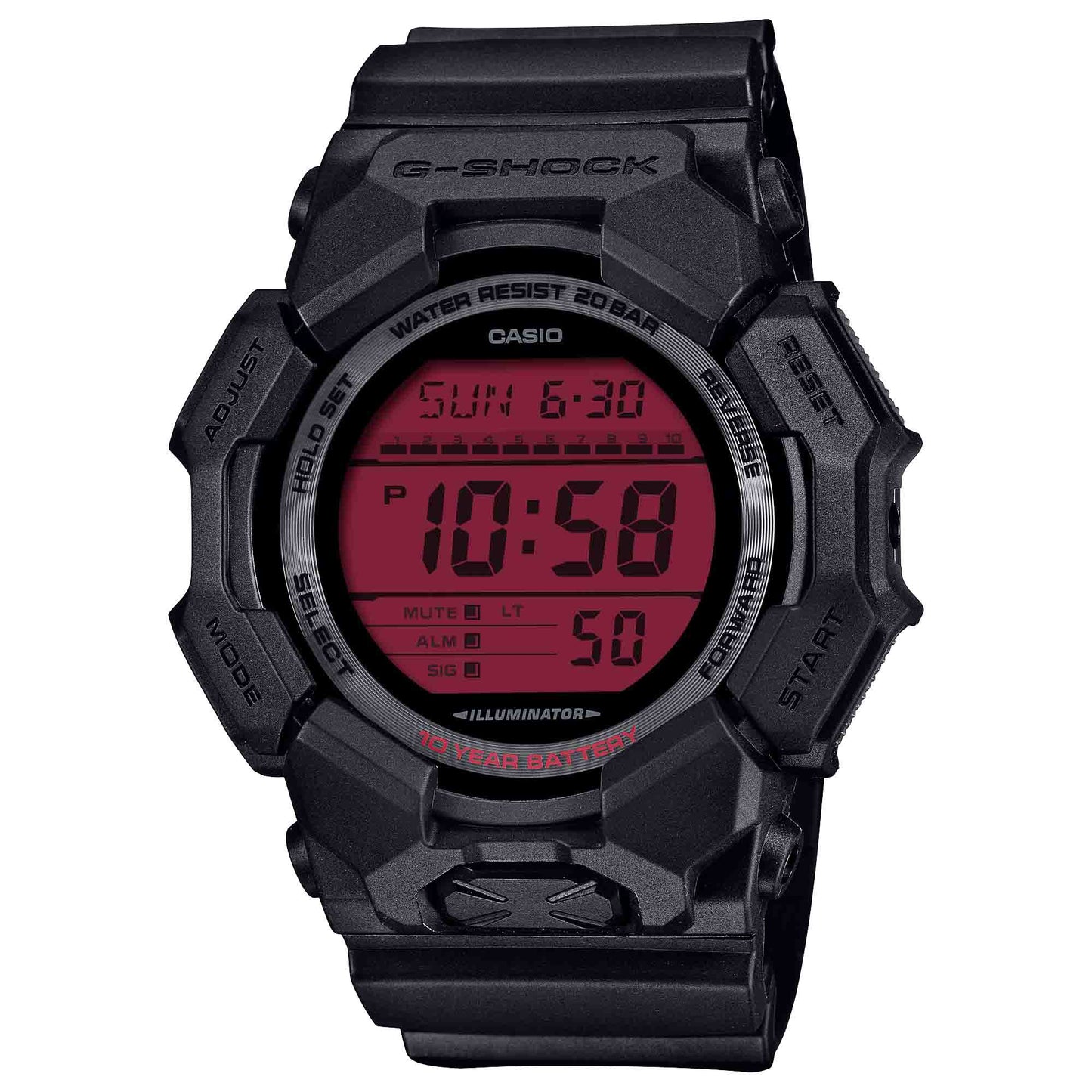 G-Shock GD010 Digital Bold Black Red