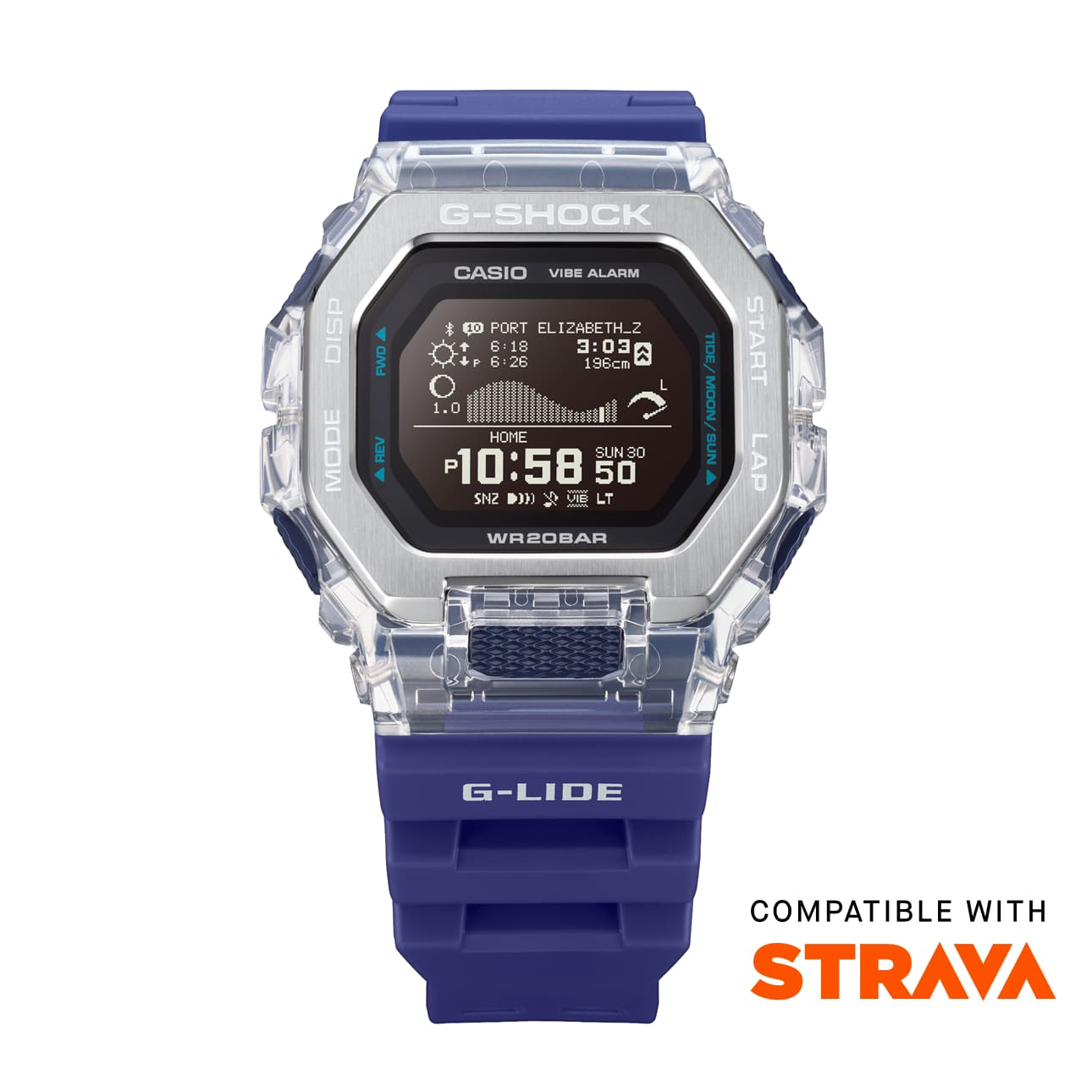 G-Shock GBX100S G-Lide Connected Digital Clear Blue