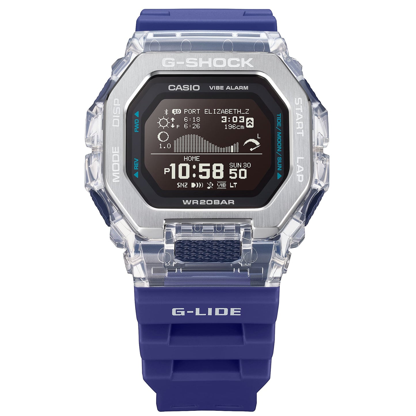 G-Shock GBX100S G-Lide Connected Digital Clear Blue