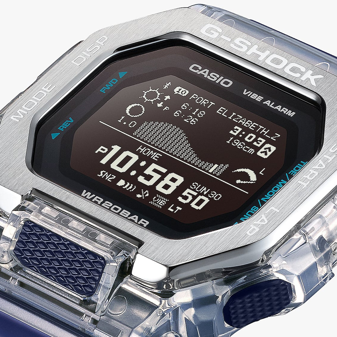 G-Shock GBX100S G-Lide Connected Digital Clear Blue