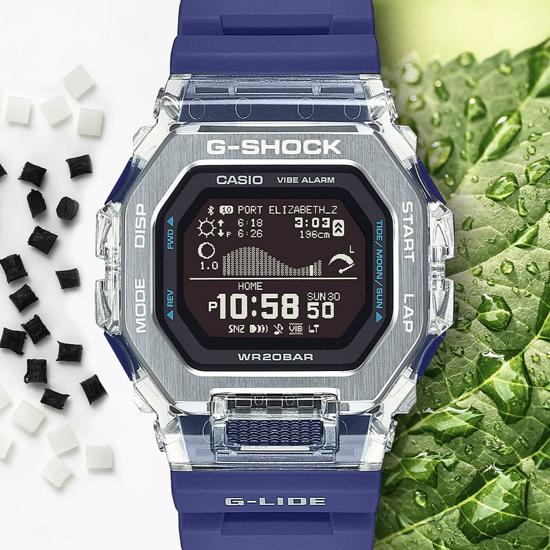G-Shock GBX100S G-Lide Connected Digital Clear Blue