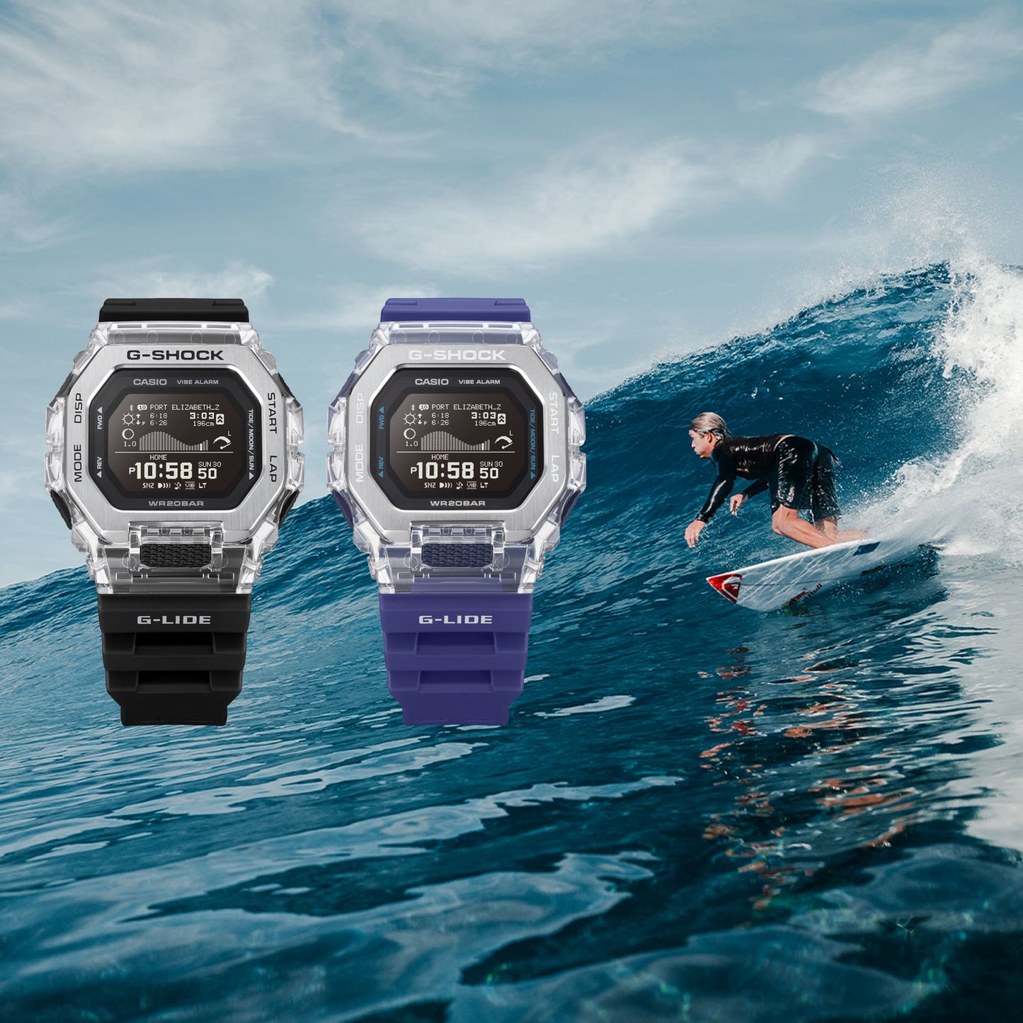 G-Shock GBX100S G-Lide Connected Digital Clear Blue