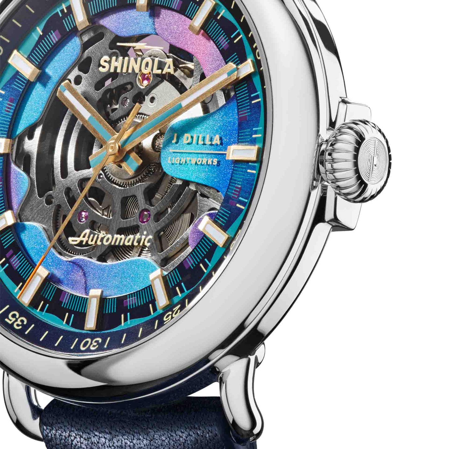 Shinola x J. Dilla Runwell Automatic 45mm Midnight Blue Limited Edition