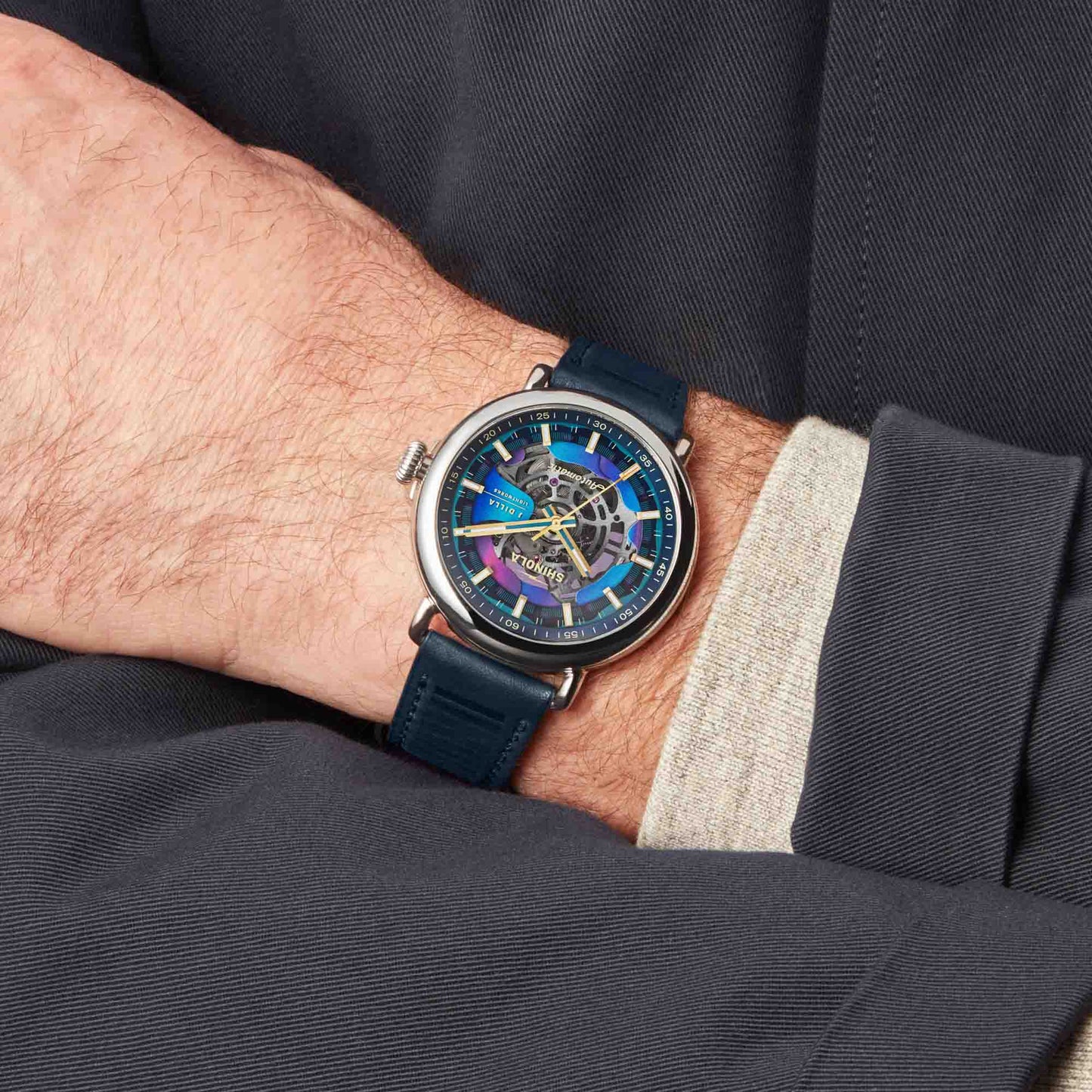 Shinola x J. Dilla Runwell Automatic 45mm Midnight Blue Limited Edition