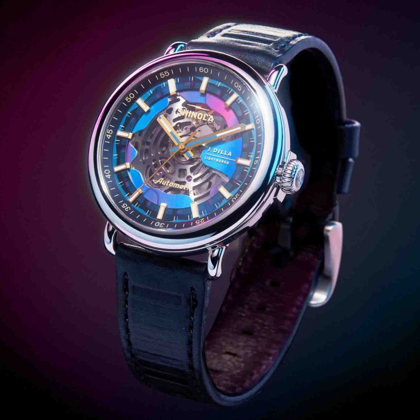 Shinola x J. Dilla Runwell Automatic 45mm Midnight Blue Limited Edition