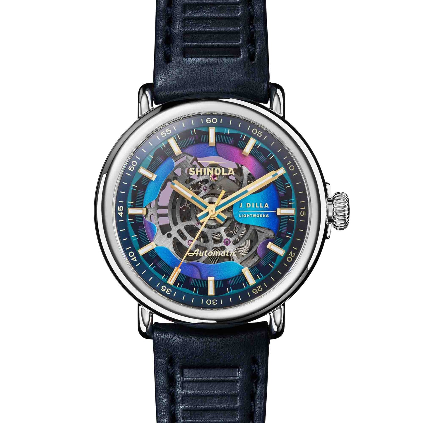 Shinola x J. Dilla Runwell Automatic 45mm Midnight Blue Limited Edition