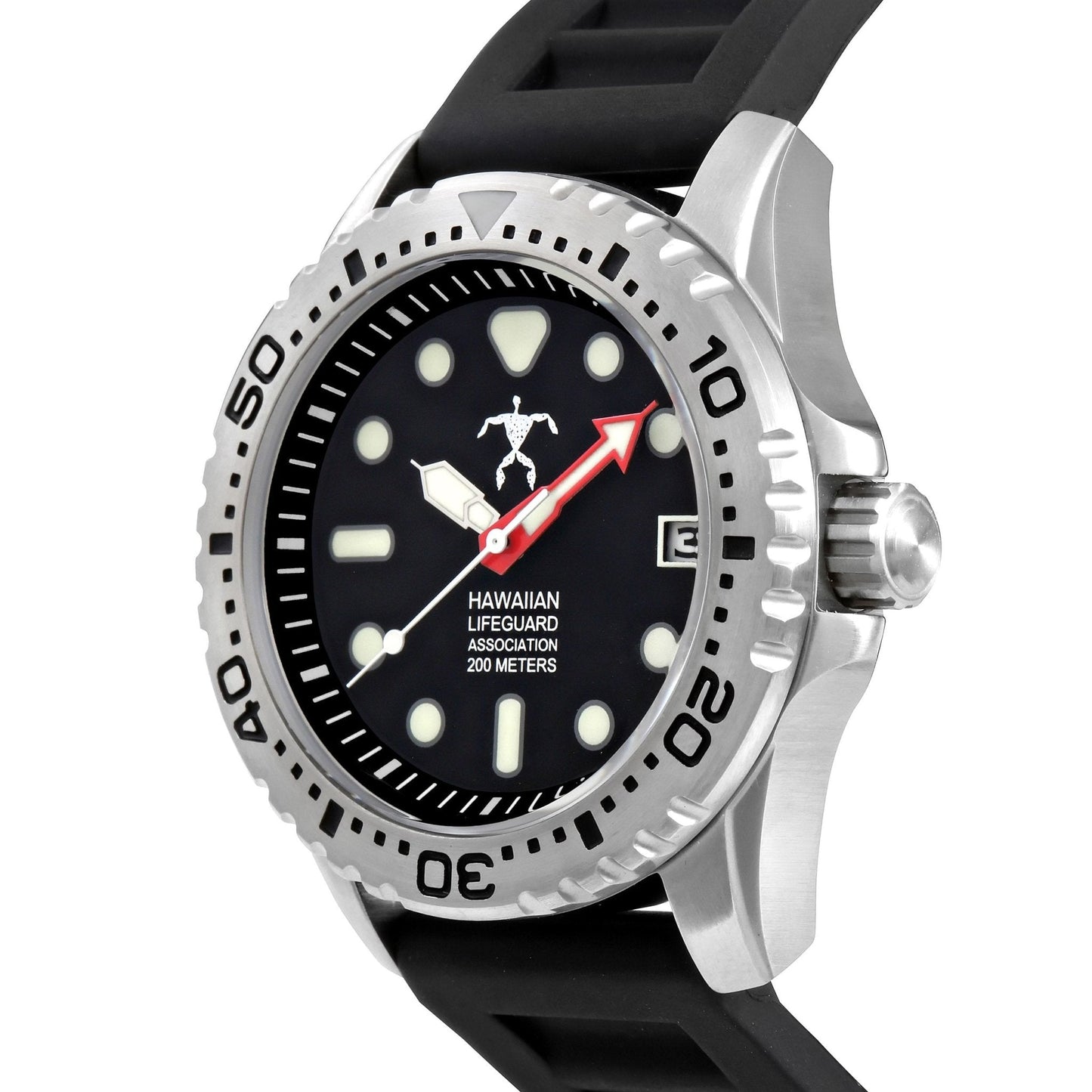 Hawaiian Lifeguard Association Silver Black + Yellow Strap
