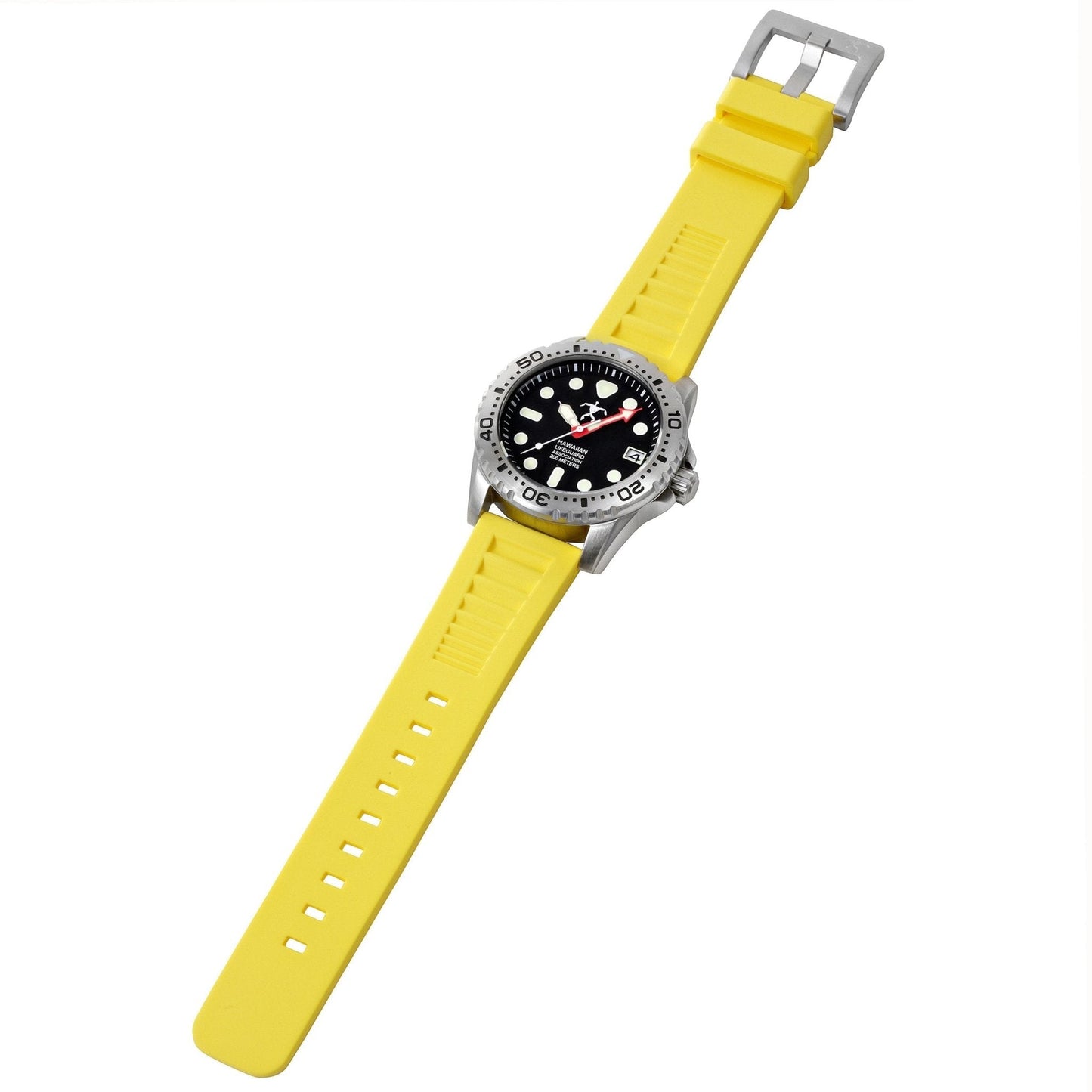 Hawaiian Lifeguard Association Silver Black + Yellow Strap