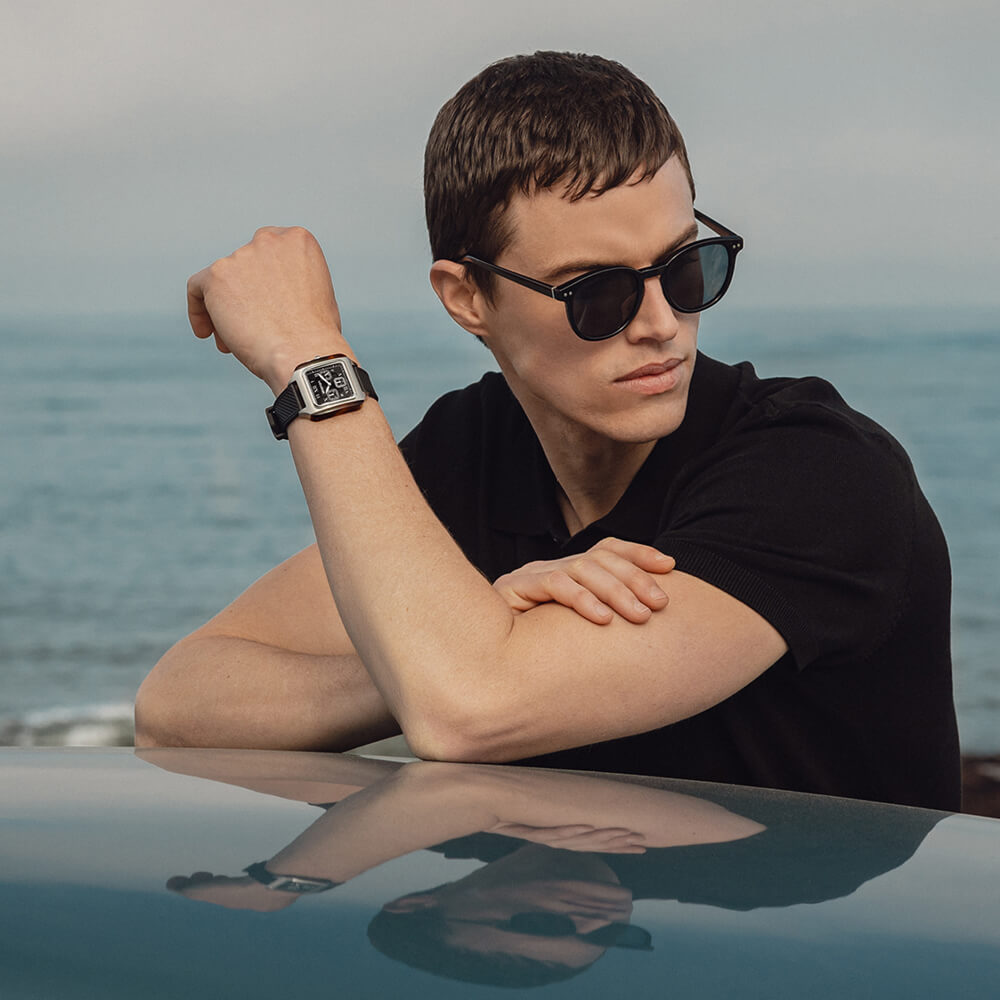 Briston Streamliner Kennedy Chrono SS 38 Tortoise Acetate Black
