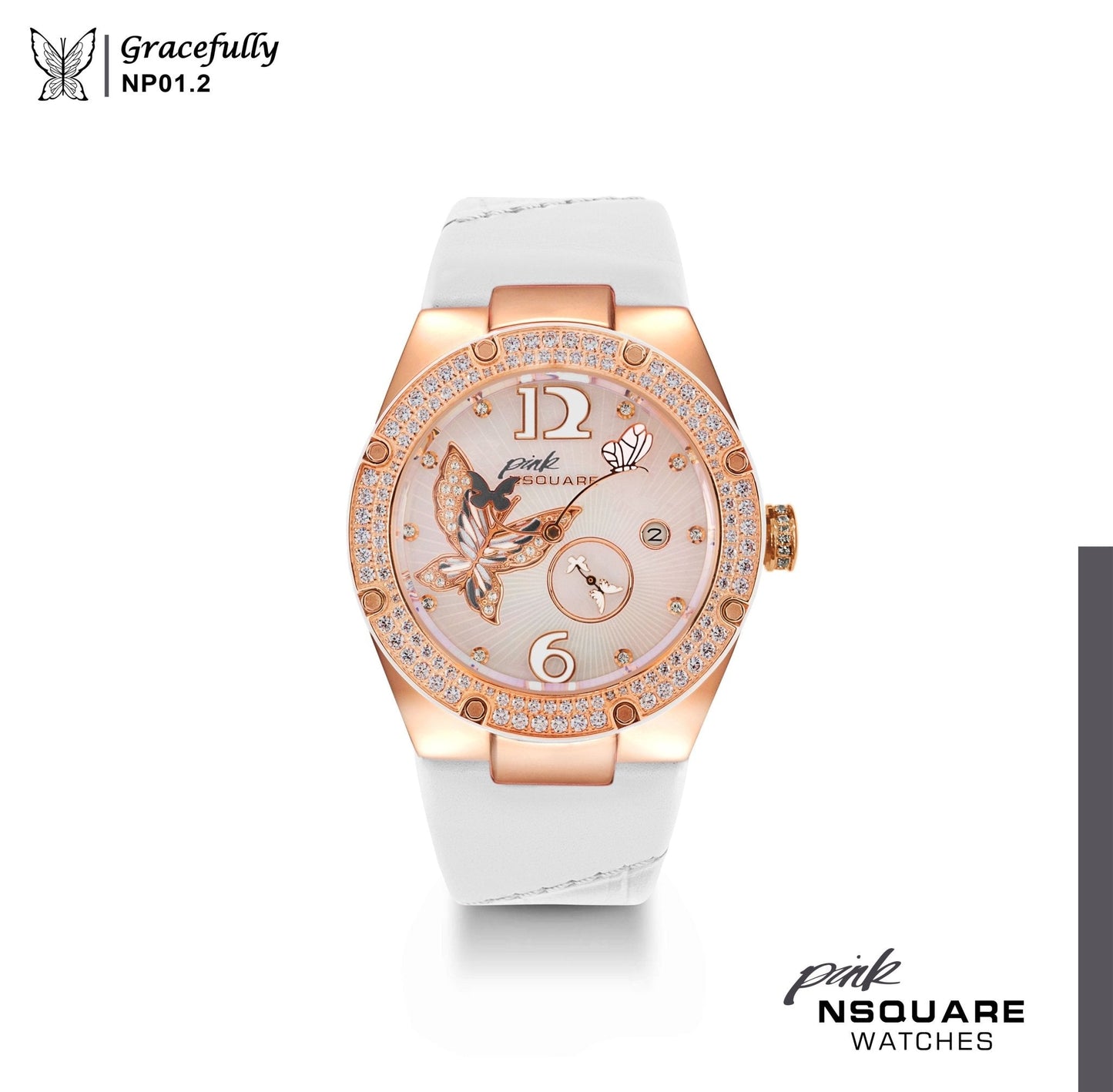 Nsquare Pink Gracefully 40mm Automatic Rose Gold White