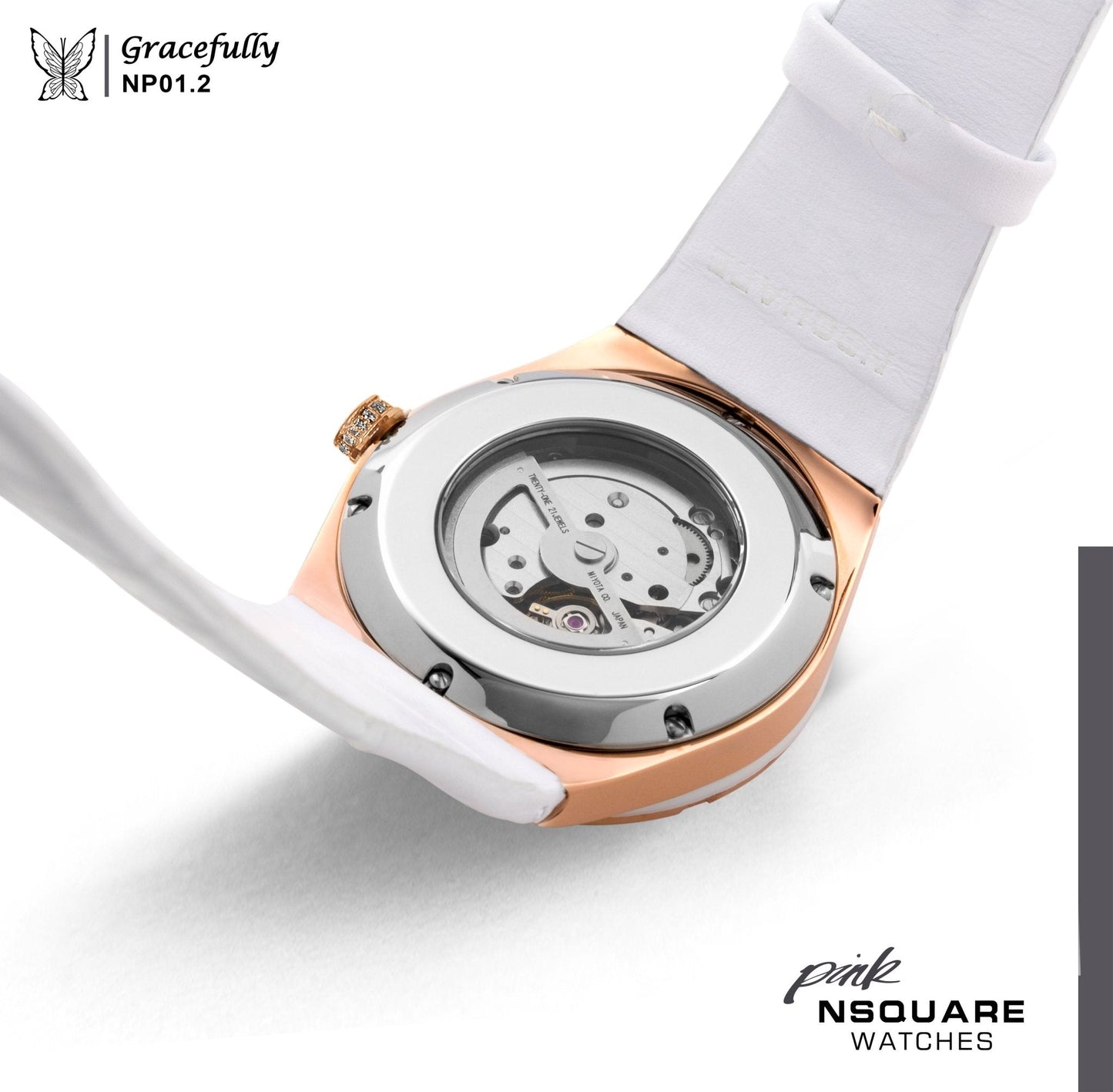 Nsquare Pink Gracefully 40mm Automatic Rose Gold White