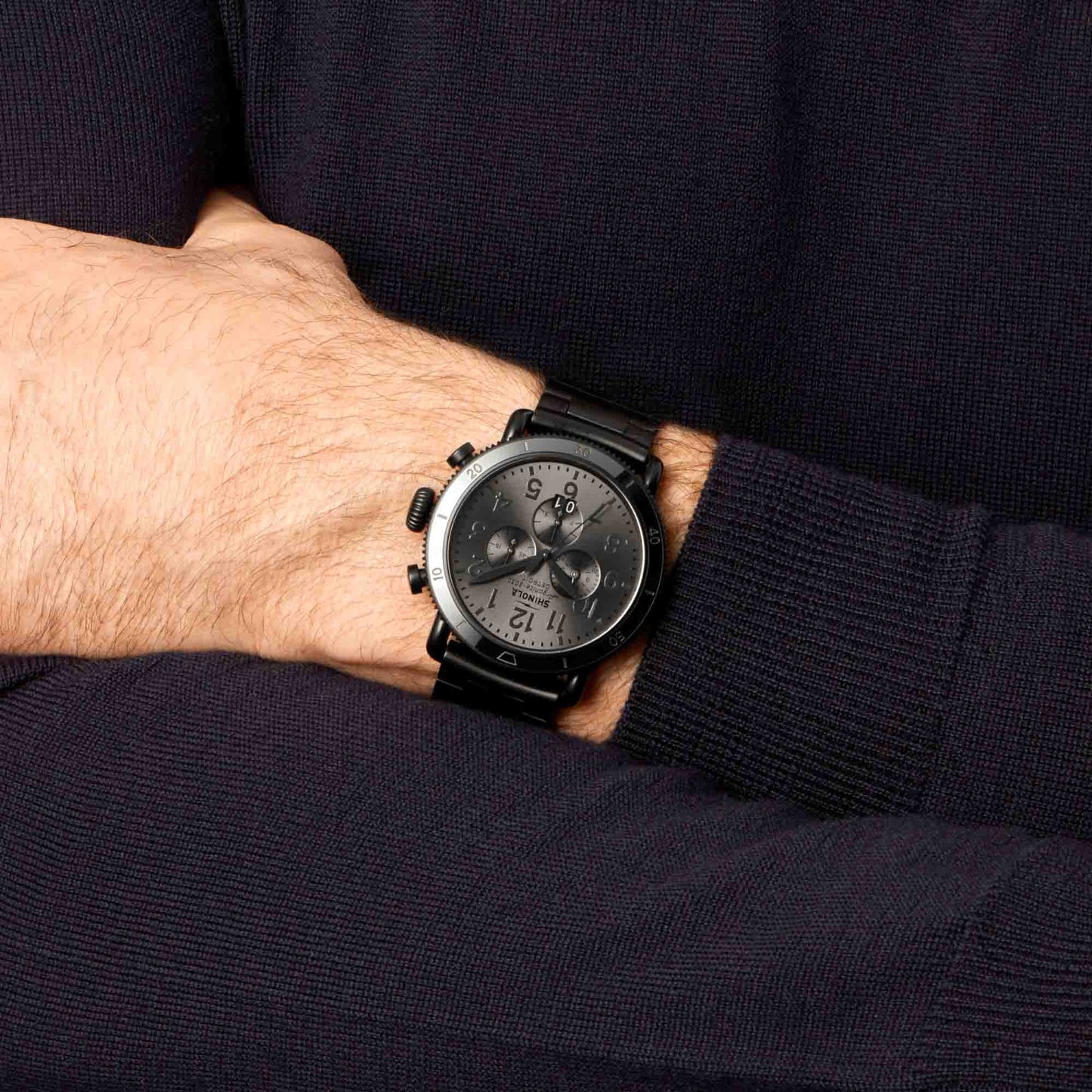 Shinola Runwell Sport Chrono 48mm Gunmetal Black SS