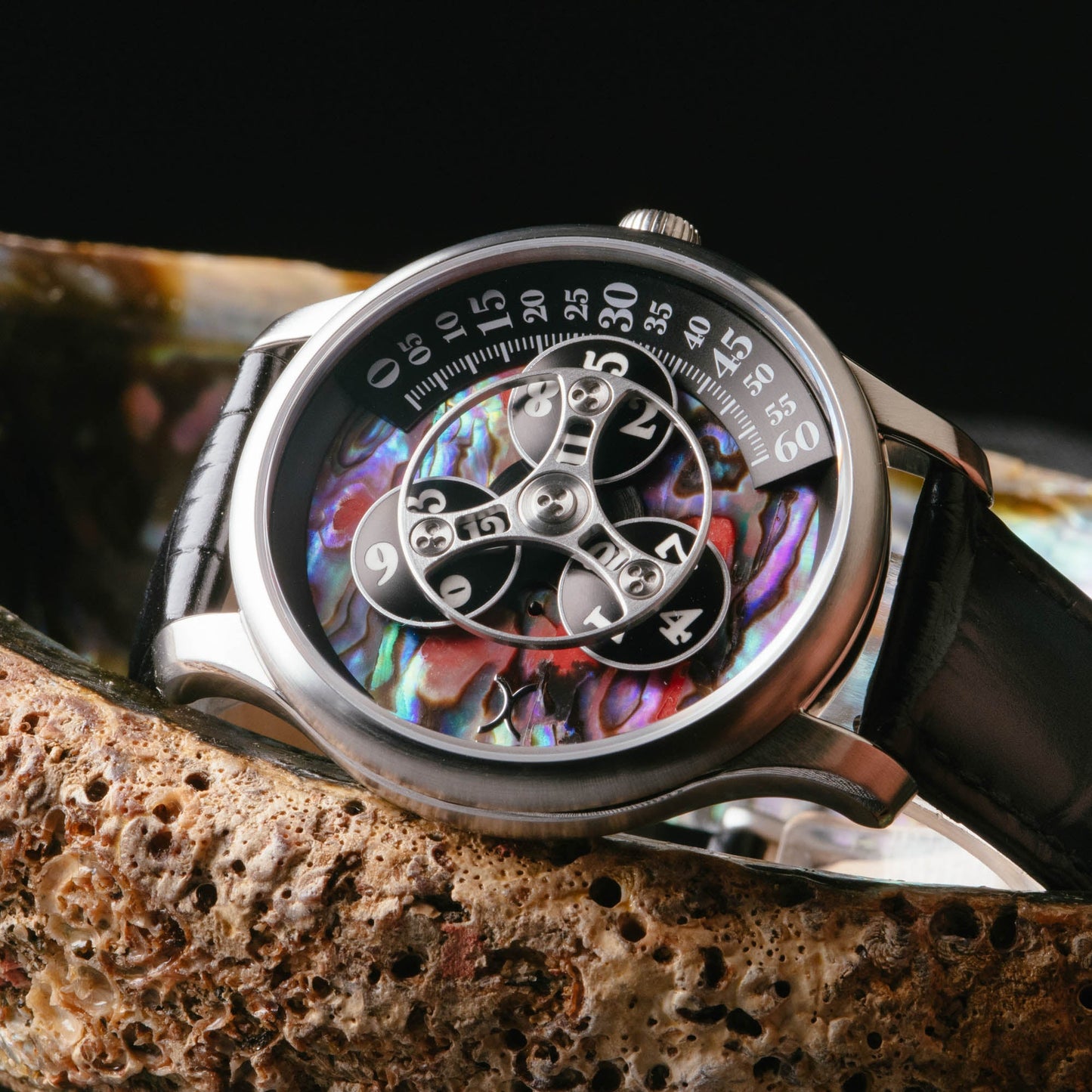 Xeric Triptych Automatic Wandering Hour Stone Edition Red Abalone