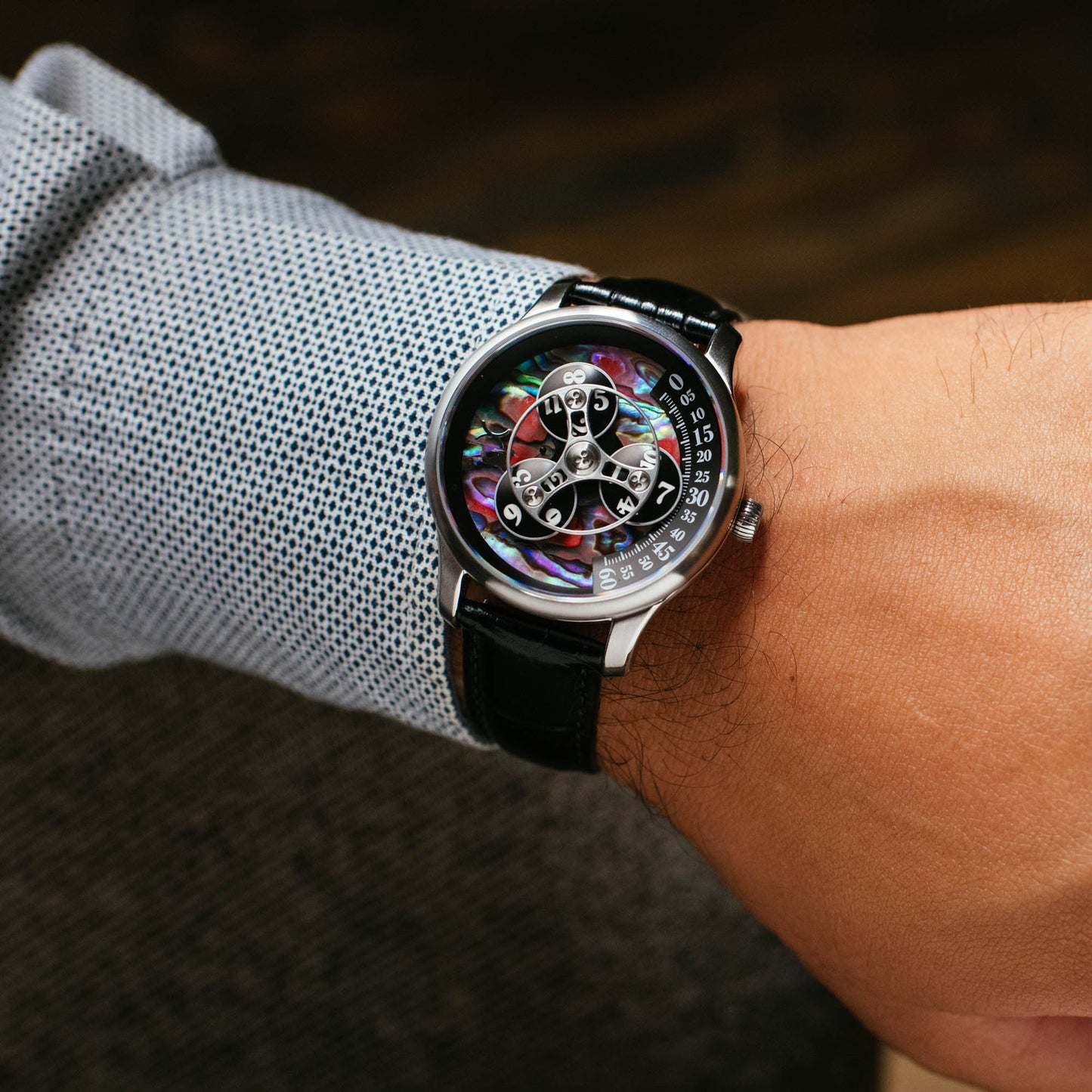 Xeric Triptych Automatic Wandering Hour Stone Edition Red Abalone