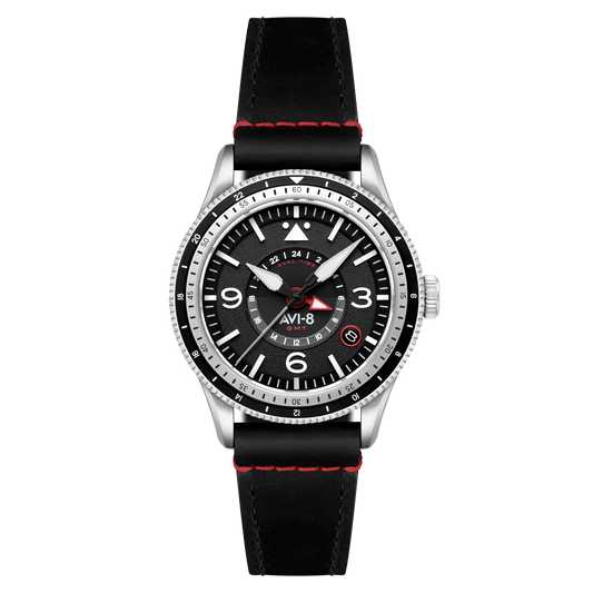 AVI-8 Flyboy Airmaster GMT Automatic Engine Black