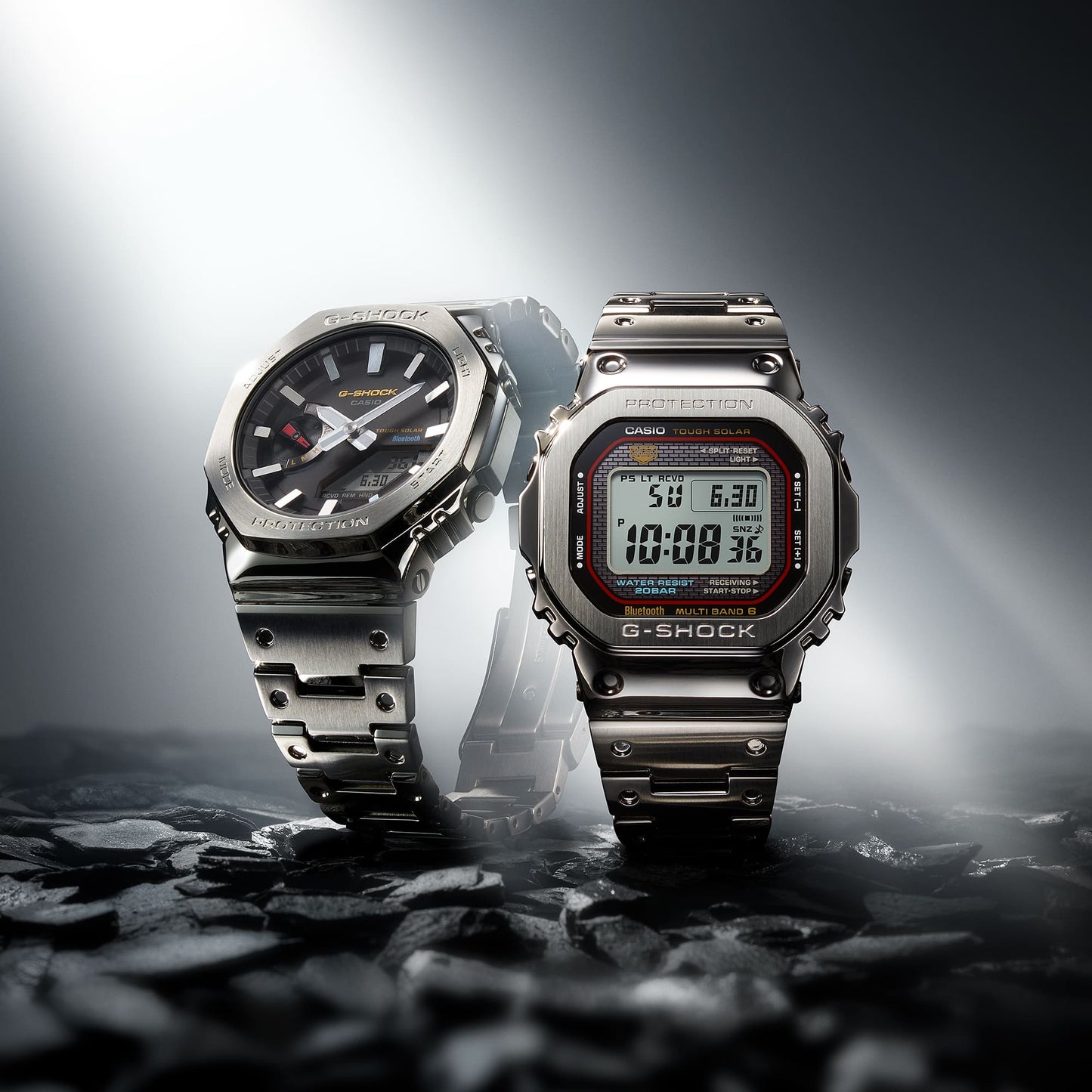 G-Shock GMWB5000 Full Metal Digital Black Red Silver