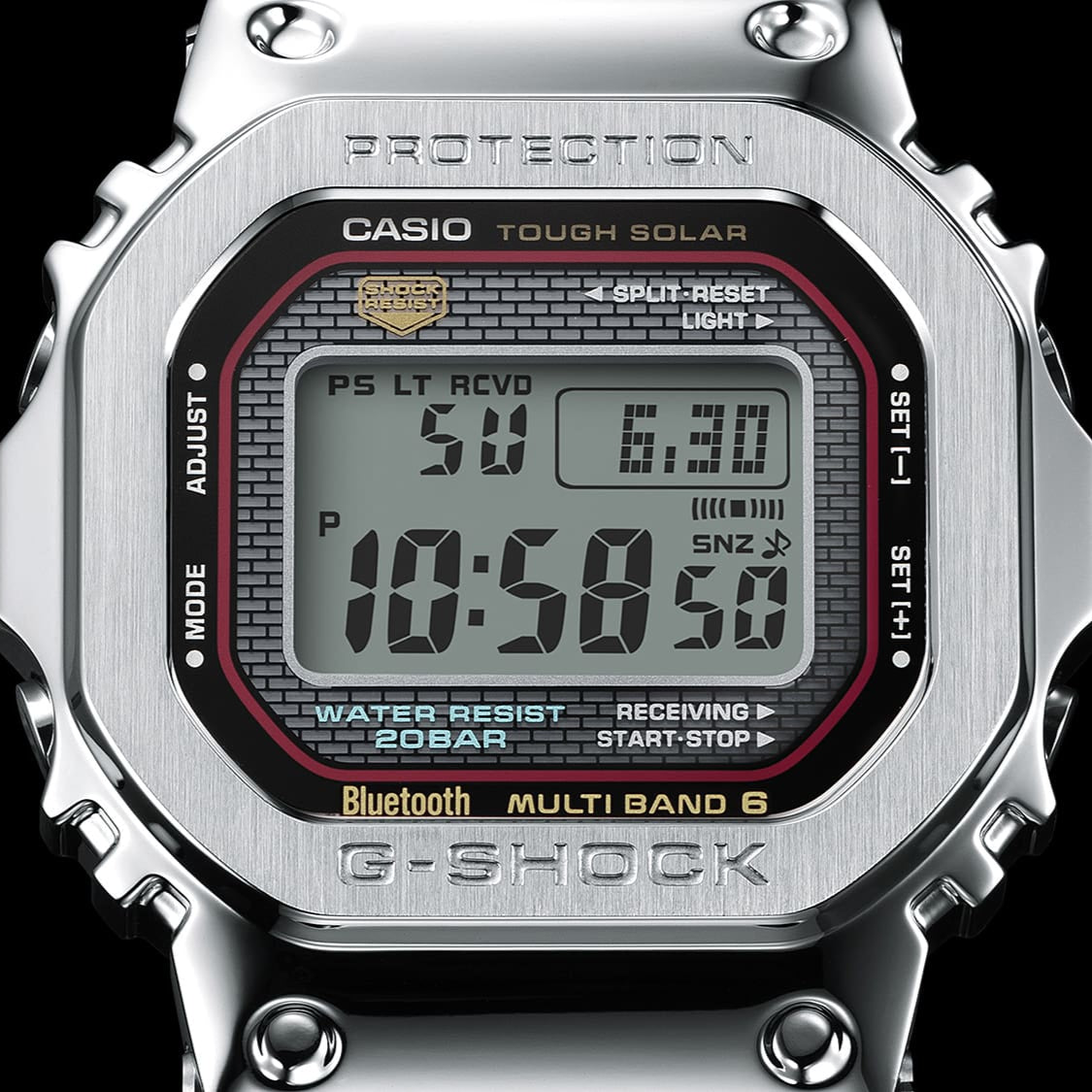 G-Shock GMWB5000 Full Metal Digital Black Red Silver