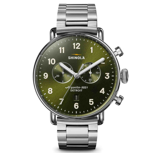 Shinola Canfield Chrono 43mm Dark Olive SS