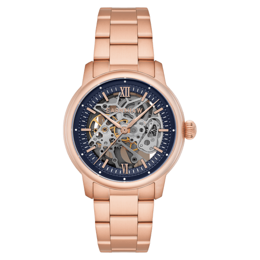 Thomas Earnshaw Heritage Cornwall Skeleton Automatic Rose Gold Blue